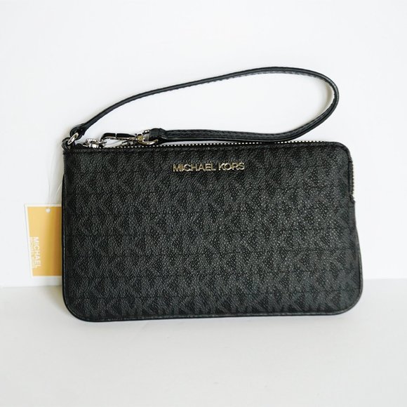 Michael Kors Jet Set LG TZ Wristlet MK Black - Picture 1 of 9